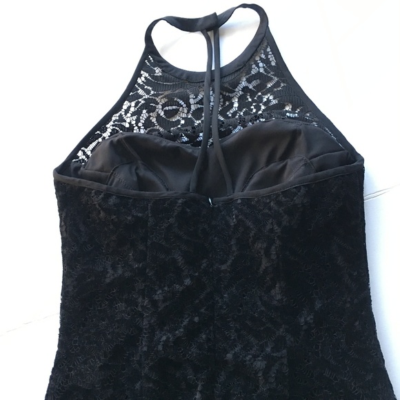 SOLD Nicole Miller Flocked Halter Gown Prom Dress - Picture 6 of 7